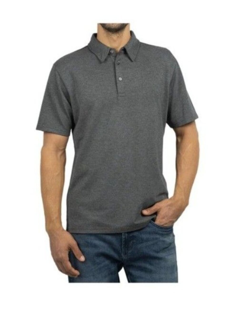 NWT Jachs New York Men s M Heather Gray Polo Shirt 49% Modal 46% Polyester